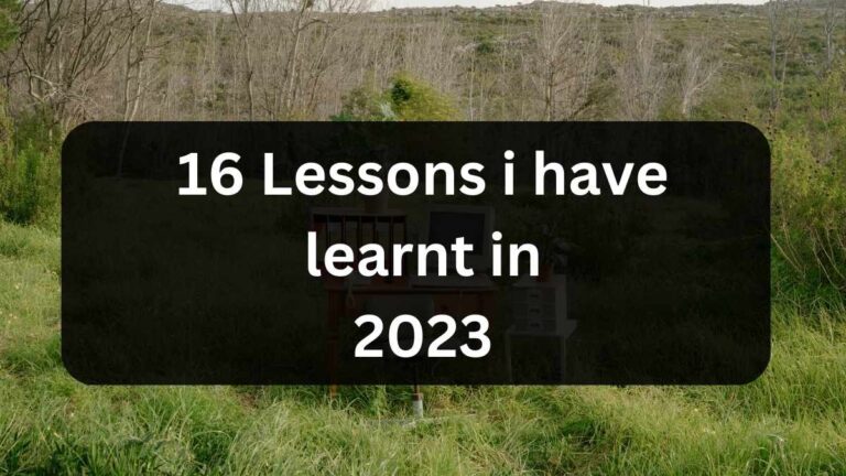 lessons i have laernt in 2023