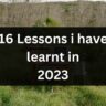 lessons i have laernt in 2023